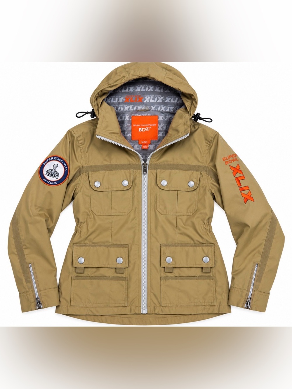 Super Bowl XLIX Arizona Women’s Jacket Medium NFL BDA Hooded Utility Coat